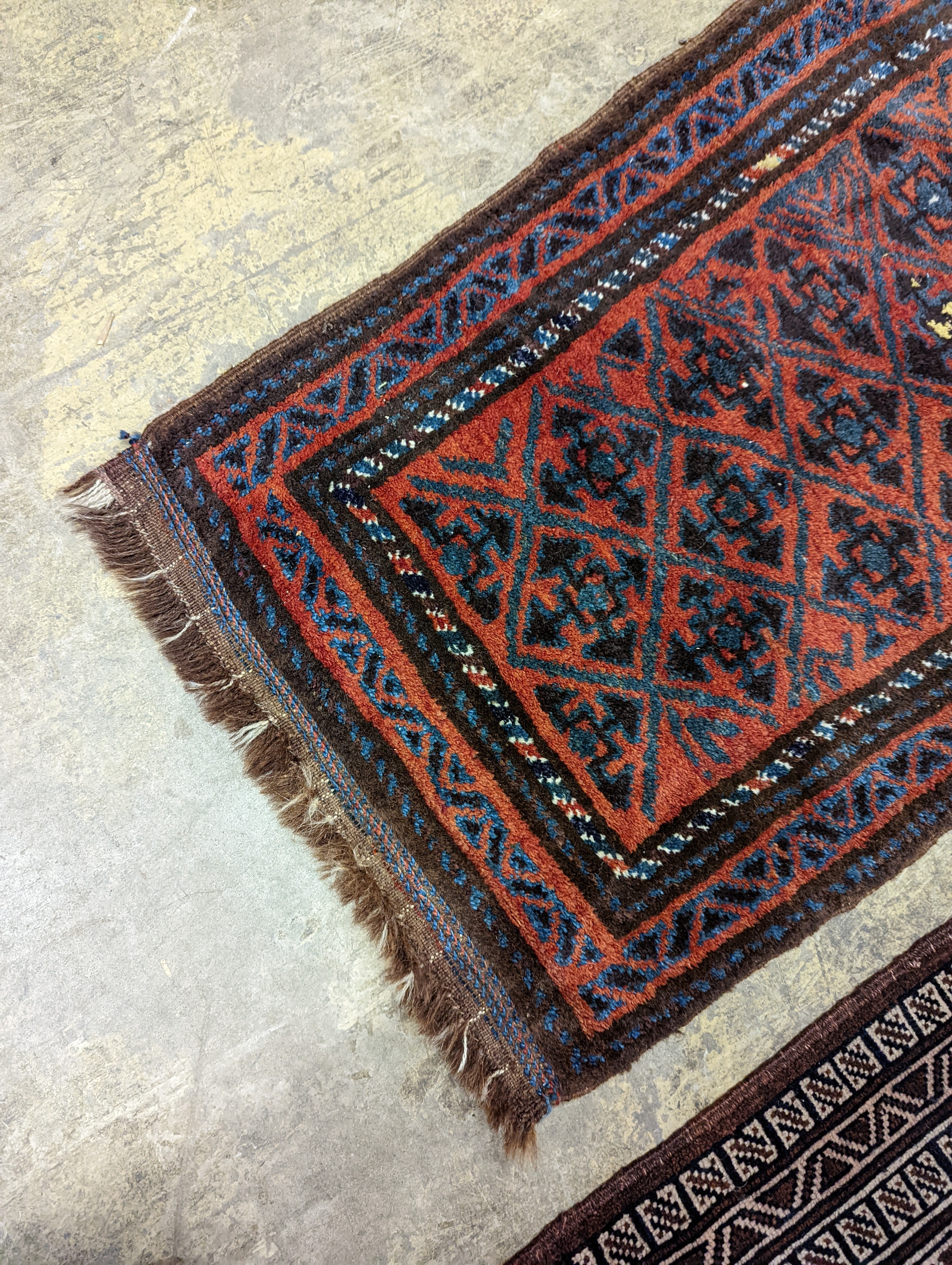 A Belouch rug and an Afghan mat, larger 140 x 85cm